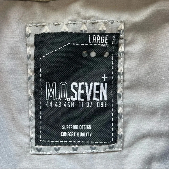 M.O. Seven Casual Button Down Diamond Pattern Print Grey Shirt Men size Large - Picture 10 of 11